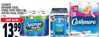 Metro CASHMERE BATHROOM TISSUE, SPONGE PAPER TOWELS OR SCOTTIES FACIAL TISSUE- offer