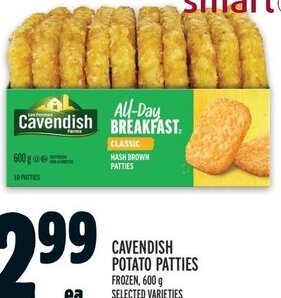 Metro CAVENDISH POTATO PATTIES FROZEN, 600 g offer