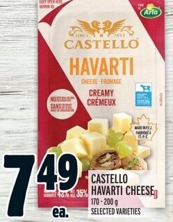 Metro CASTELLO HAVARTI CHEESE 170-200 g offer