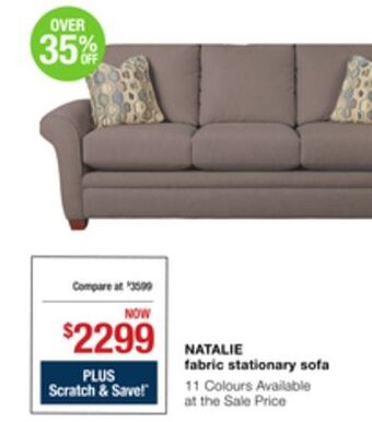 La Z Boy Natalie fabric stationary sofa offer