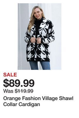 TSC Stores Orange fashion village shawl collar cardigan offer