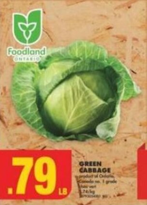 No Frills GREEN CABBAGE offer
