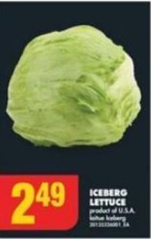 No Frills ICEBERG LETTUCE offer