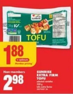 No Frills SUNRISE EXTRA FIRM TOFU offer