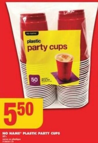 No Frills NO NAME PLASTIC PARTY CUPS 50's offer