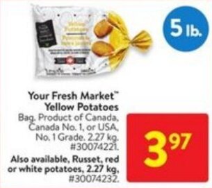 Walmart Your Fresh Market" Yellow Potatoes offer