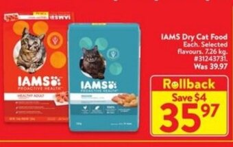 Walmart IAMS Dry Cat Food offer
