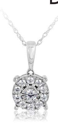 Charm Diamond 10k white gold 0.25ctw diamond pendant offer