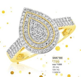 Charm Diamond 10k yellow gold 0.50ctw diamond fashion ring offer
