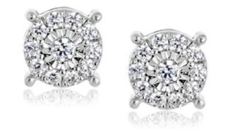 Charm Diamond 10k white gold 0.25ctw diamond studs offer