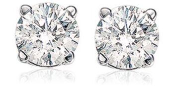 Charm Diamond 14k white 0.10ctw diamond earrings offer