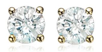 Charm Diamond 14k yellow gold 0.25ctw diamond solitaire studs offer