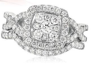 Charm Diamond 10k white gold 1.00ctw bridal set offer