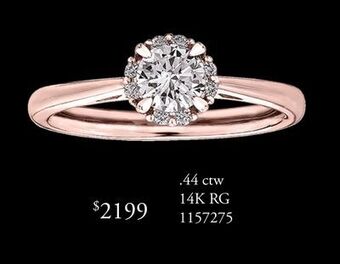 Charm Diamond Glacier fire 14k rose gold 0.44ctw canadian diamond solitaire offer