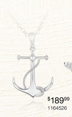 Charm Diamond Sterling silver 22 anchor with rope offer