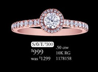 Charm Diamond Glacier fire 10k rose gold 0.50ctw diamond ring offer