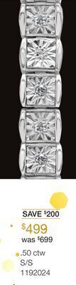 Charm Diamond Sterling silver 0.50ctw diamond tennis bracelet offer