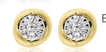 Charm Diamond 10k yellow gold diamond earrings offer