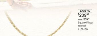 Charm Diamond Square wheat 18 inch necklace offer