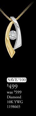 Charm Diamond Glacier fire 10k yellow and white gold canadian diamond pendant offer