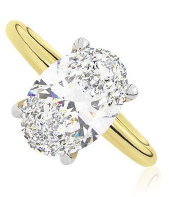 Charm Diamond Chemistry 14k yellow gold lab grown 1.57ctw oval cut diamond ring offer