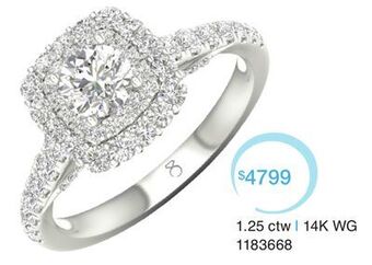 Charm Diamond My diamond story 14k white gold round canadian bridal ring 1.25ctw i1/hi offer