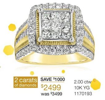 Charm Diamond 10k yellow gold 2.00ctw diamond fashion ring offer