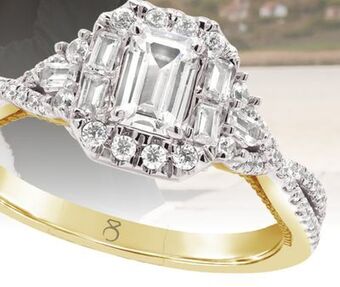 Charm Diamond My diamond story 14k yellow gold 1.00ctw emerald cut diamond bridal ring offer