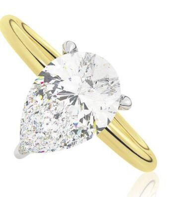 Charm Diamond Chemistry 14k yellow gold lab grown 1.58ctw pear cut diamond ring offer