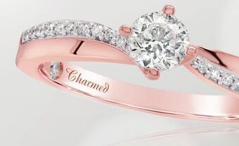 Charm Diamond Charmed by richard calder 14k rose gold 0.58ctw diamond engagement ring offer