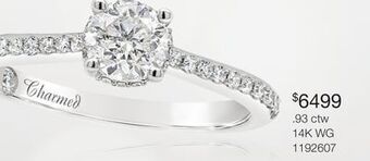Charm Diamond Charmed by richard calder 14k white gold 0.93ctw diamond engagement ring offer