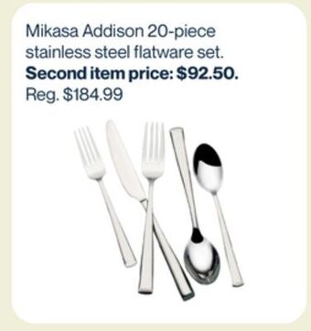 Hudson's Bay Mikasa addison 20-piece stainless steel flatware set offer