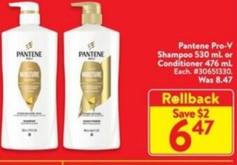 Walmart Pantene Pro-V Shampoo 530 mL or Conditioner 476 mL offer