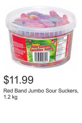 Costco Red band jumbo sour suckers, 1.2 kg offer