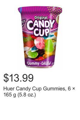Costco Huer candy cup gummies, 6 × 165 g (5.8 oz.) offer