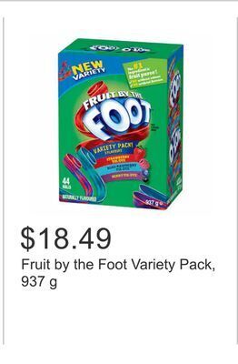 Costco Fruit by the foot variety pack, 937 g offer