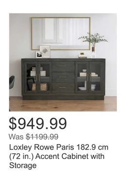 Costco Loxley rowe paris 182.9 cm (72 in.) accent cabinet with storage offer