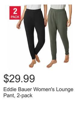 Costco Eddie bauer women's lounge pant, 2-pack offer