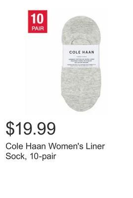 Costco Cole haan women's liner sock, 10-pair offer