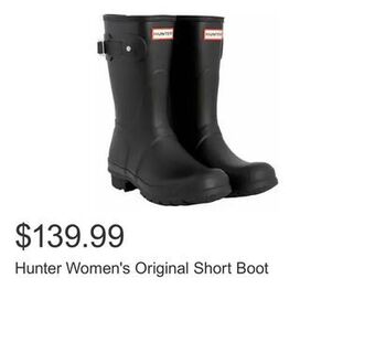 Costco Hunter women's original short boot offer