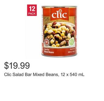 Costco Clic salad bar mixed beans, 12 x 540 ml offer