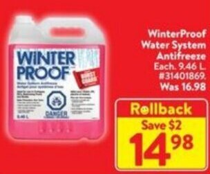 Walmart WinterProof Water System Antifreeze Each. 9.46 L offer