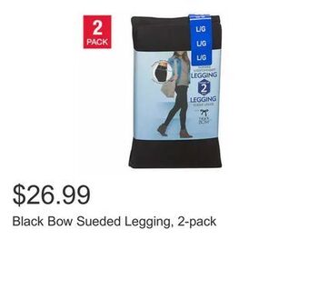 Costco Black bow sueded legging, 2-pack offer