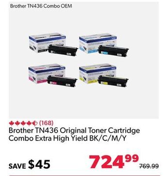 Shopper+ Brother tn436 original toner cartridge combo extra high yield bk/c/m/y offer