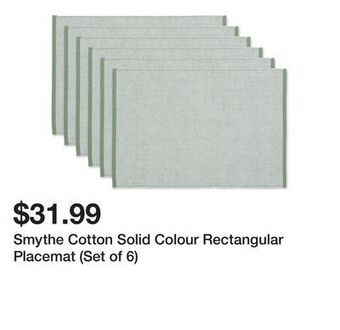 Wayfair Smythe cotton solid colour rectangular placemat (set of 6) offer