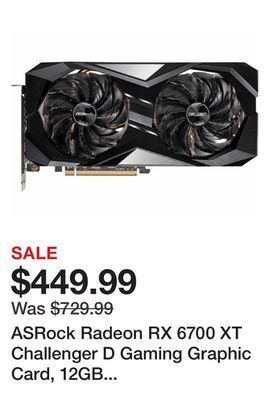 Newegg Asrock radeon rx 6700 xt challenger d gaming graphic card, 12gb gddr6 vram, amd rdna2 (rx6700xt cld 12g) offer