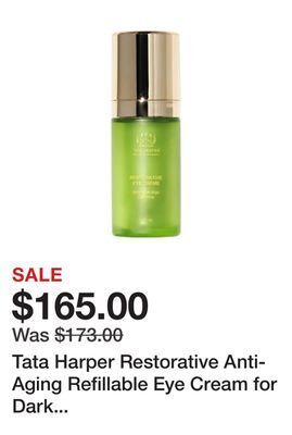 Sephora Tata harper restorative anti-aging refillable eye cream for dark circles and brightening offer