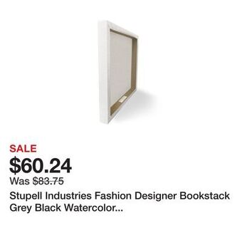 Stupell industries fashion designer bookstack grey black watercolor canvas wall art, proudly made in usa