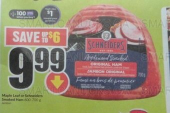 FreshCo Maple Leaf or Schneiders Smoked Ham offer