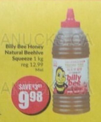 FreshCo Billy Bee Honey Natural Beehive Squeeze 1 kg offer